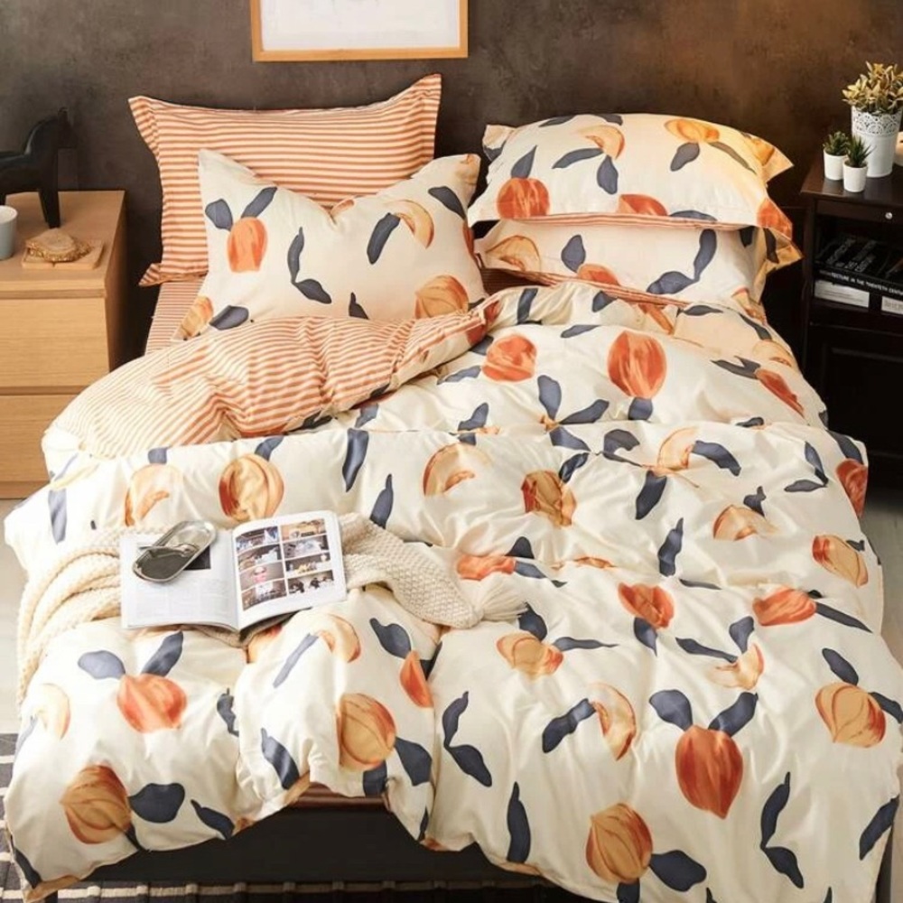 Peach 4pc duvet set